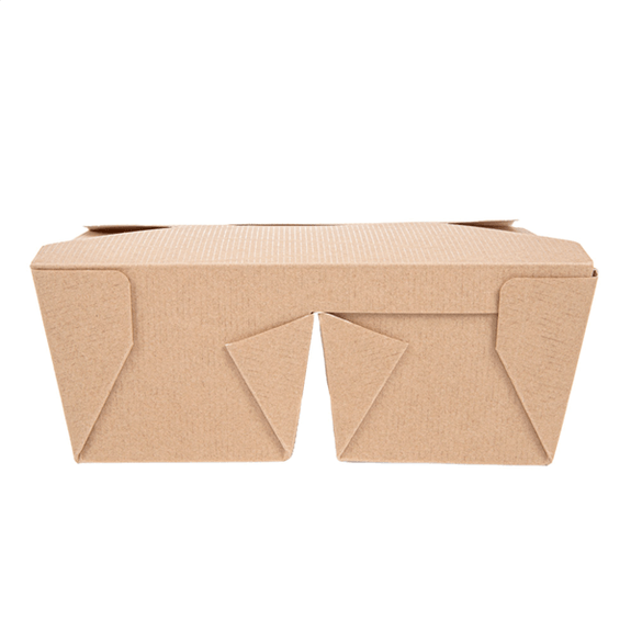 Boite américaine en carton pour plats cuisinés Kraft 2 compartiments 675+675 ml - carton de 300 unités