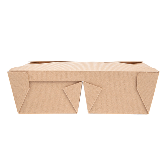 Boite américaine en carton pour plats cuisinés Kraft 2 compartiments 990+990 ml - carton de 200 unités
