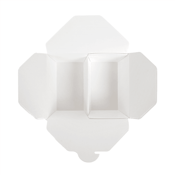 Boite américaine en carton pour plats cuisinés Blanc 2 compartiments 675+675 ml - carton de 300 unités