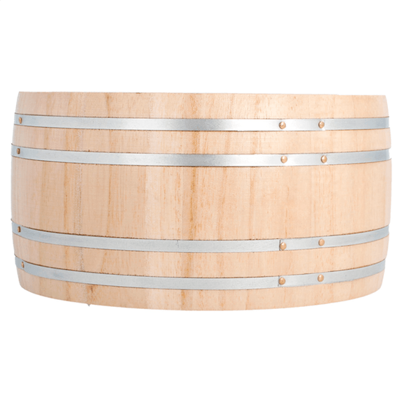 Baril en bois pot de présentation-  Diam - 16,5x8(h)cm