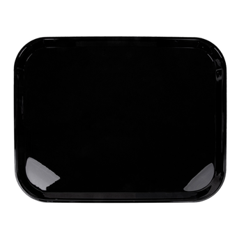 Assiette noire pour cloche bombée rectangulaire en polycarbonate 35.7 x 46 cm