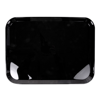 Assiette noire pour cloche bombée rectangulaire en polycarbonate 38 x 51 cm