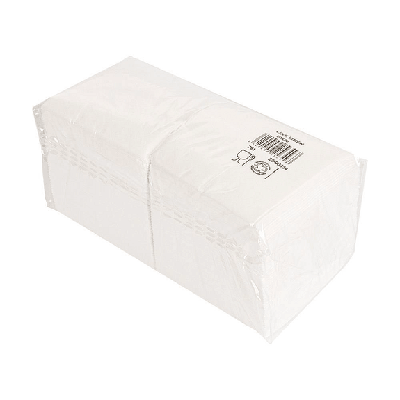 Serviette non tissée Like-Linen cocktail 20x20 cm BLANCHE - carton de 3600 unités