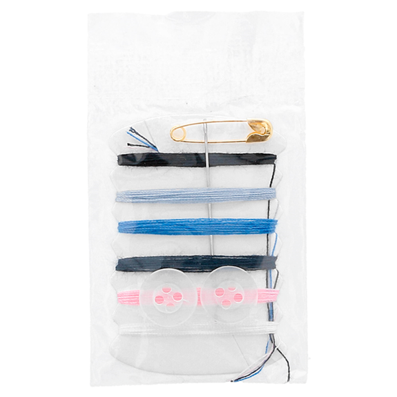 Kit de couture en sachet individuel en papier Azur - Paquet de 250 unités