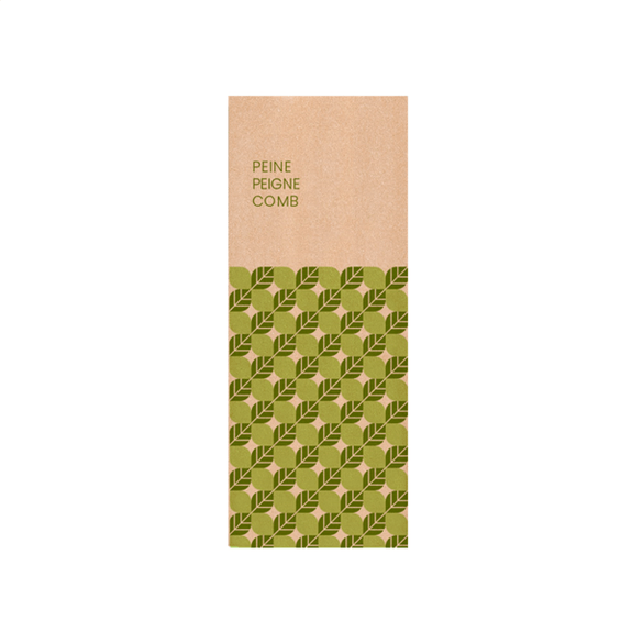 Peigne en PP beige en sachet individuel en papier Natural - Paquet de 250 unités