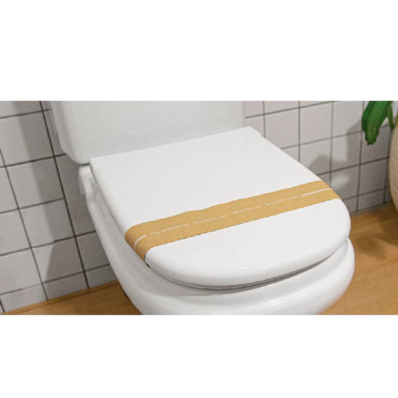 Bande sanitaire WC biodégradable et compostable - 62 x 6.5 cm - pack de 1000 unités