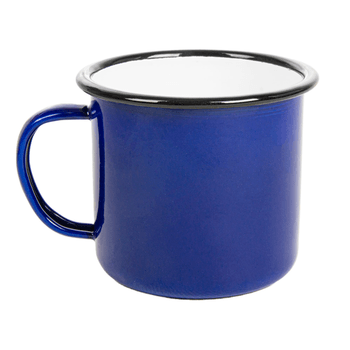 Tasse avec anse en fer émaillé BLEU 350 ml 8 x 8 cm- paquet de 6 unités