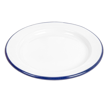 Assiette ronde en fer émaillé BLANCHE 18 x 1.7 cm- paquet de 6 unités