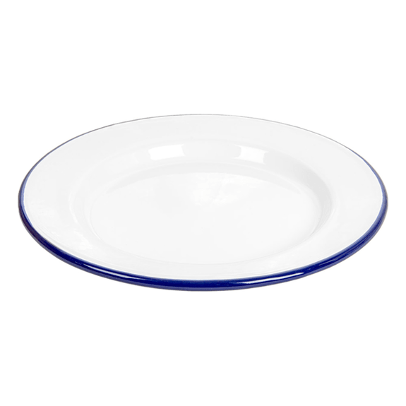 Assiette ronde en fer émaillé BLANCHE 25.5 x 2 cm- paquet de 6 unités