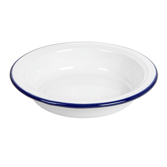 Assiette creuse ronde en fer émaillé BLANCHE 330 ml 18 x 3.5 cm- paquet de 6 unités