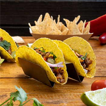 Rack de rangement pour 1 ou 2 tacos en inox - 10 x 8 x 3.5 cm - pack de 12 unités