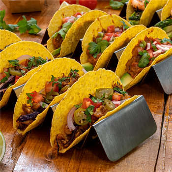 Rack de rangement pour 4 ou 5 tacos en inox - 25.5 x 8 x 3.5 cm - pack de 12 unités