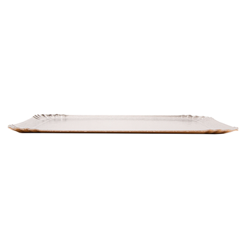Plateau rectangulaire en carton Argenté et dessous Or 19x28 cm - Carton de 100 unités
