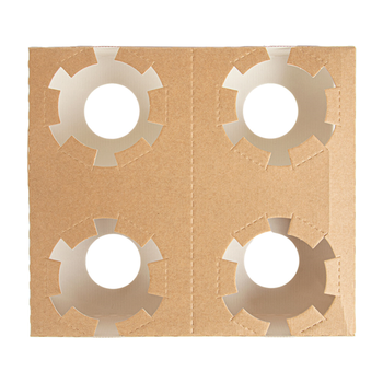 Porte Gobelets en carton ondulé nano-micro 4 emplacements  - carton de 200 unités