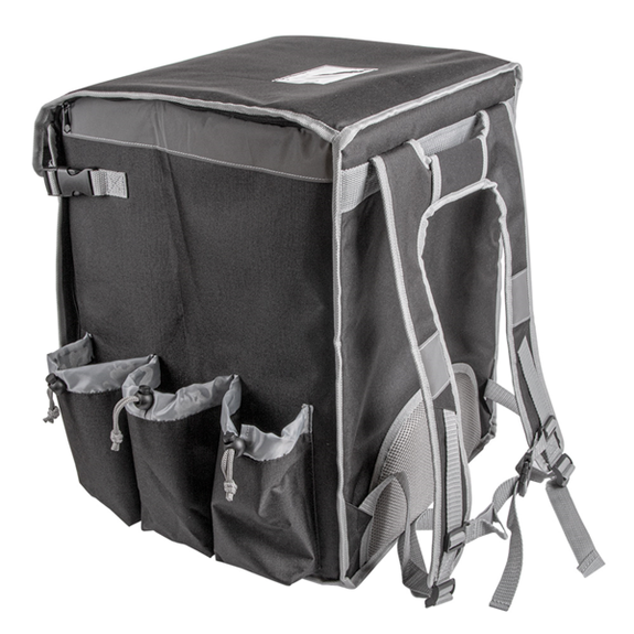 Sac à dos isotherme pour livraison en vinyl noir - 35.5x35.5x47 cm