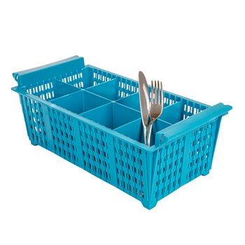 Panier lave-vaisselle en PP bleu pour couverts