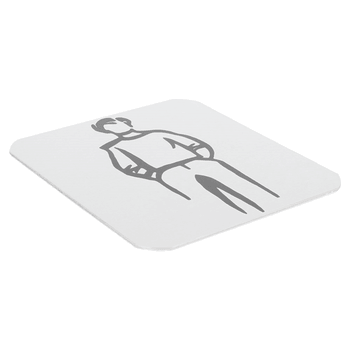 Plaque de signalisation auto adhésive toilettes pour hommes 12.2 x 14 cm en aluminium