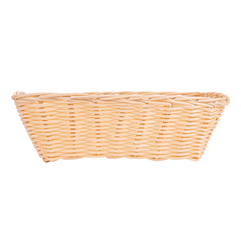 Panier rectangulaire alimentaire imitation osier - pack de 12 unités