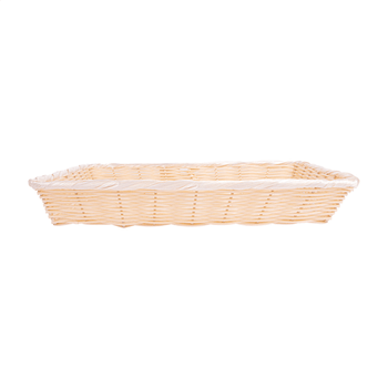 Panier rectangulaire alimentaire imitation osier - pack de 12 unités