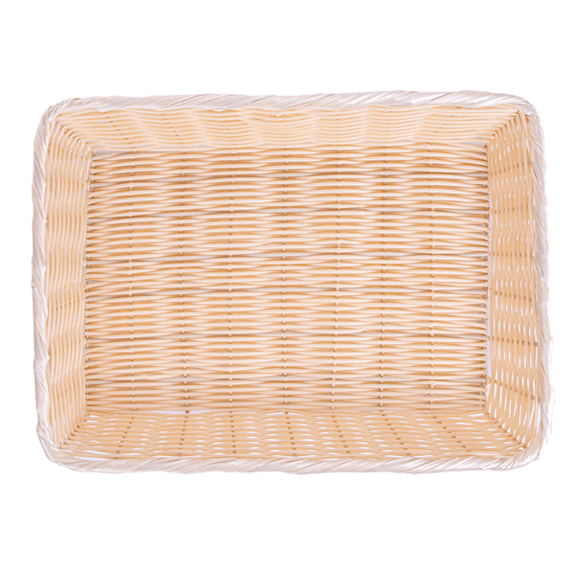 Panier rectangulaire alimentaire imitation osier - pack de 12 unités