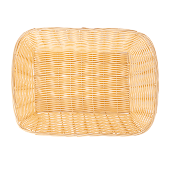 Panier rectangulaire alimentaire imitation osier - pack de 12 unités