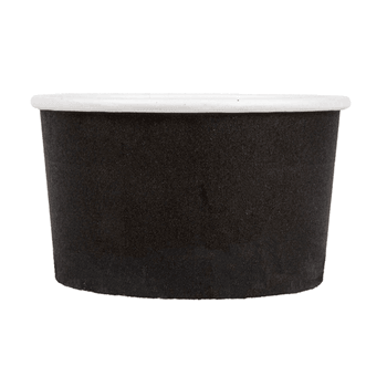 Pot à glace en carton NOIR 180 ml - pack de 50 unités