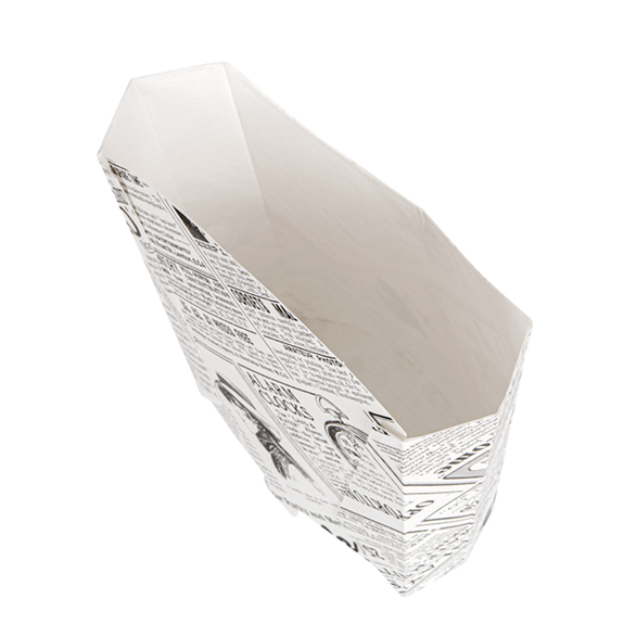 Pochette à frites TIMES en carton nano-micro 165g - 13.5x8.5x16cm - carton de 1200 unités