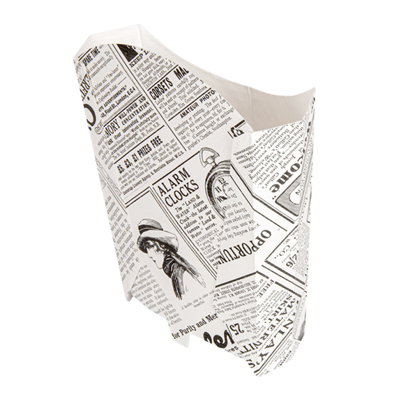 Pochette à frites TIMES en carton nano-micro 165g - 13.5x8.5x16cm - carton de 1200 unités