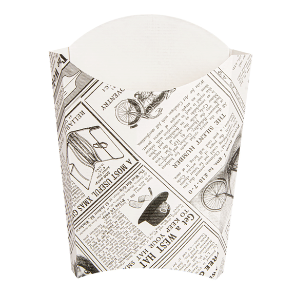 Pochette à frites TIMES en carton nano-micro 165g - 13.5x8.5x16cm - carton de 1200 unités