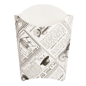 Pochette à frites TIMES en carton nano-micro 165g - 13.5x8.5x16cm - carton de 1200 unités