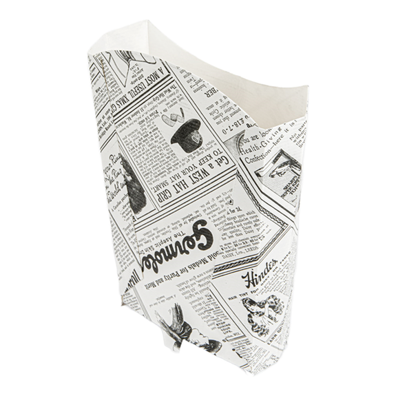 Pochette à frites TIMES en carton nano-micro 190g - 14.5x9.5x18cm - carton de 1200 unités