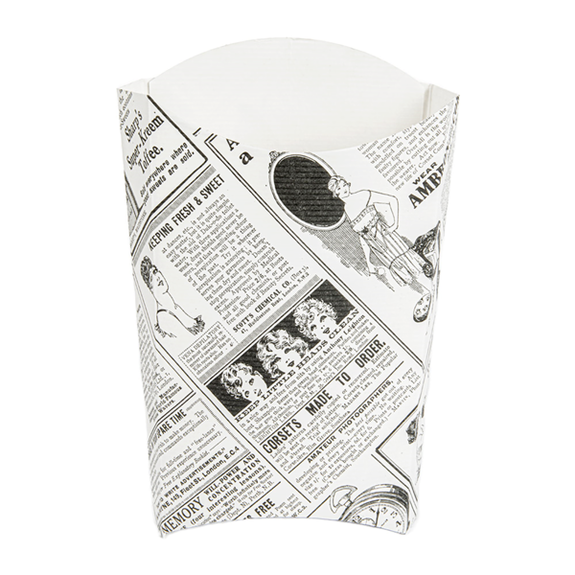 Pochette à frites TIMES en carton nano-micro 190g - 14.5x9.5x18cm - carton de 1200 unités