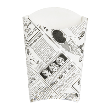 Pochette à frites TIMES en carton nano-micro 190g - 14.5x9.5x18cm - carton de 1200 unités