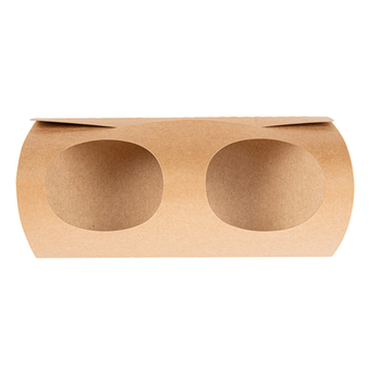 Support pour gobelets en carton recyclé 2 emplacements - carton de 600 unités