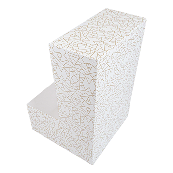 Boîte pâtissière BLANCHE décorée 24x24x12(h) cm - pack de 50 unités