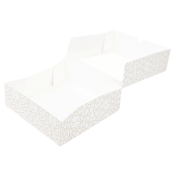 Boîte pâtissière avec fenêtre BLANCHE décorée 23x23x7.5(h) cm - pack de 50 unités