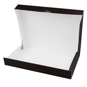 Boîte de transport NOIRE pour plateau type traiteur 28 x 42 x 6 cm - carton de 100 unités