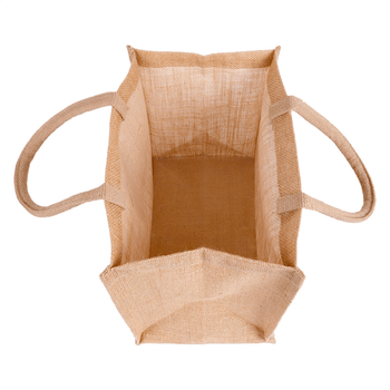 Sac réutilisable en toile de jute avec poignées rondes 32 + 20 x 25 cm -  Pack de 10 unités