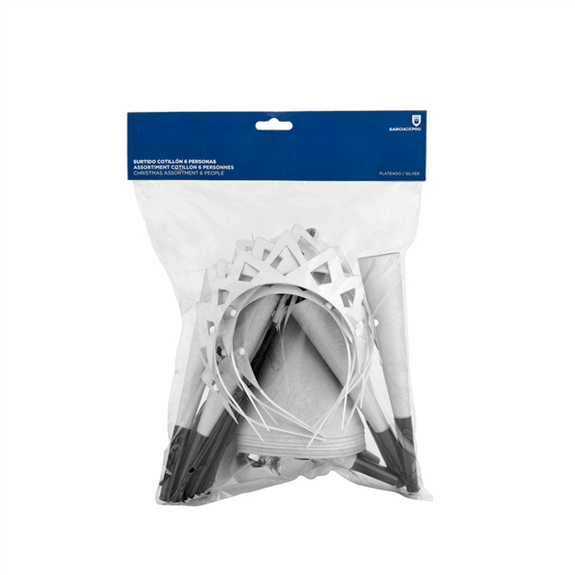 Assortiment de cotillons Argent pour 72 personnes