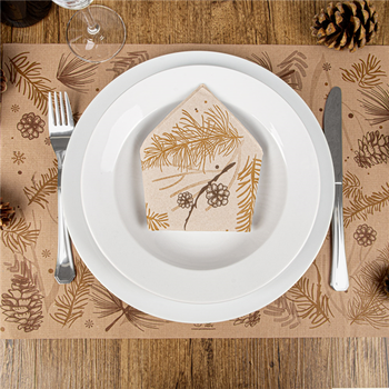 Serviette Double Point® Winter Feel Green 40x40cm - Carton de 1200 unités