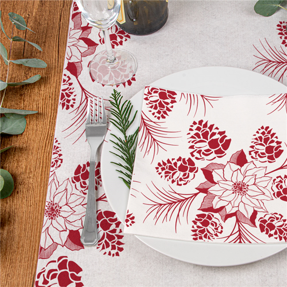 Serviette Like Linen étoile de noël  40x40cm - Carton de 600 unités