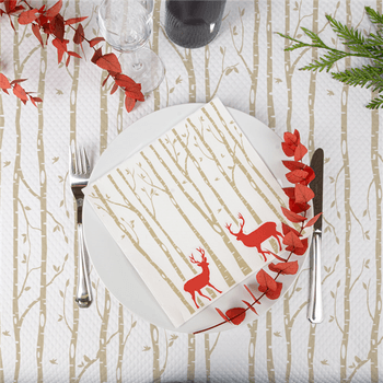 Serviette Double Point® Caribou NOËL 33x33cm - Carton de 1200 unités