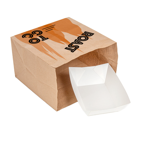 Sac papier ingraissable SOS sans anses 22 + 14 x 21 cm pour 1/2 poulet - carton de 500 unités