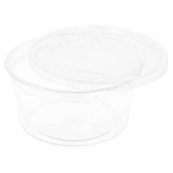 Pot à dessert en plastique transparent PET 500 ml avec couvercle inclus - carton de 250 unités