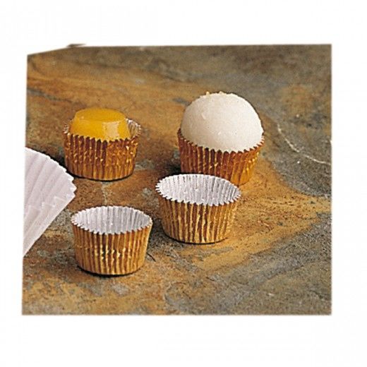 Caissettes à petits fours aluminium doré Ø 3.2 cm x 1.7 cm (h) - pack de 1500 unités