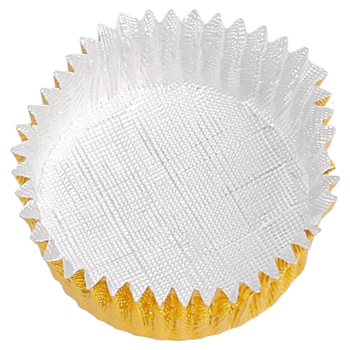 Caissettes à petits fours aluminium doré Ø 3.2 cm x 1.7 cm (h) - pack de 1500 unités