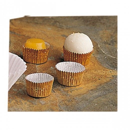 Caissettes à petits fours aluminium doré Ø 3.9 cm x 1.3 cm (h) - pack de 1500 unités