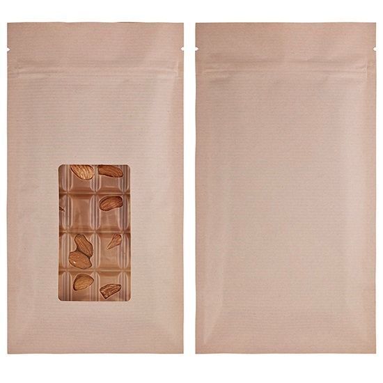 Etui pour tablette de chocolat avec zip CHOCOLAT UNI - carton de 100 unités