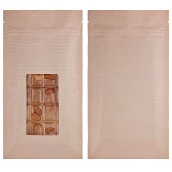 Etui pour tablette de chocolat avec zip CHOCOLAT UNI - carton de 100 unités