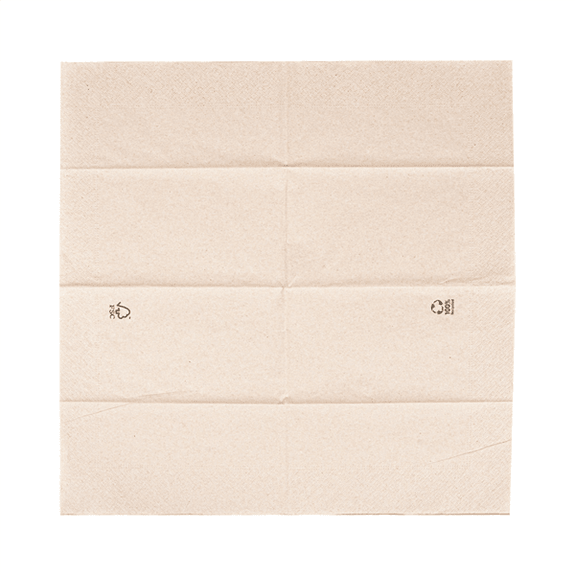 Serviette 2 plis 40x40cm pliage 1/8 Beige FEEL GREEN - 28 cartons de 1800 unités